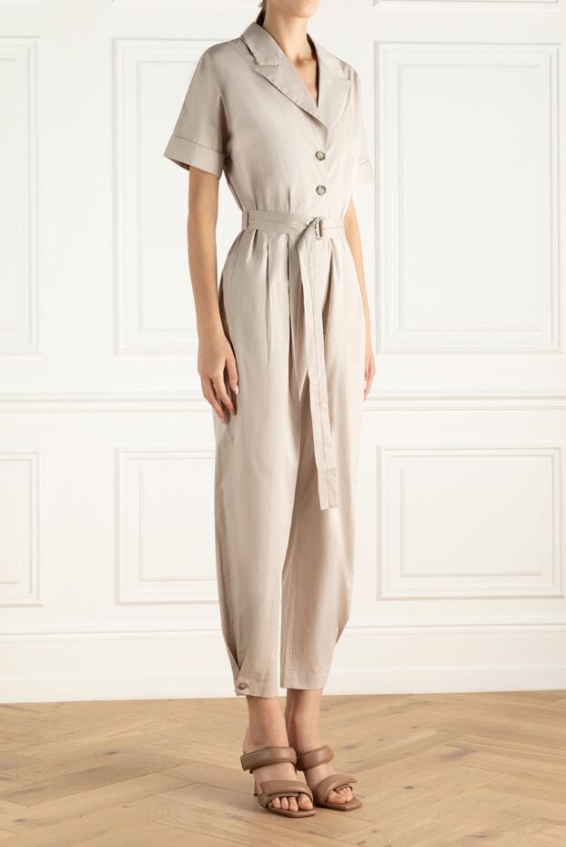 Peserico stylish women's cotton beige jumpsuit with buttons 157547 - photo 3