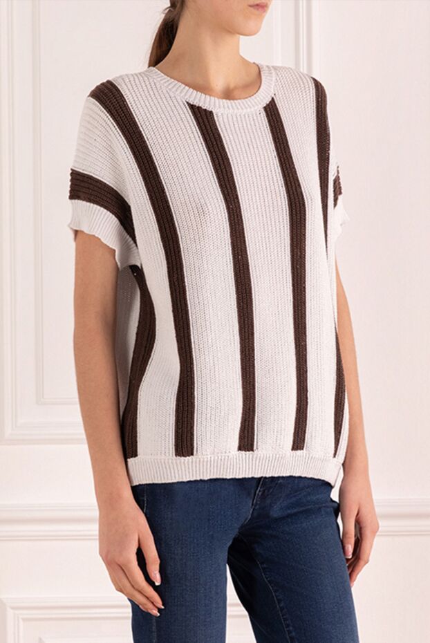 Peserico white womens loose-fit sleeveless cotton jumper 157576 - photo 3