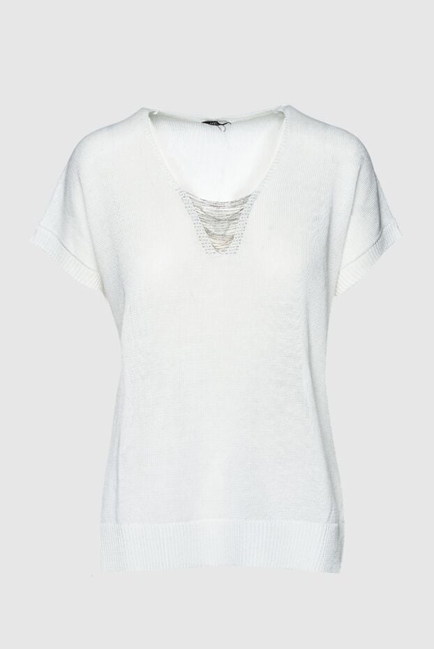 Peserico women's white blouse with decoration on the neckline 157578 - photo 1