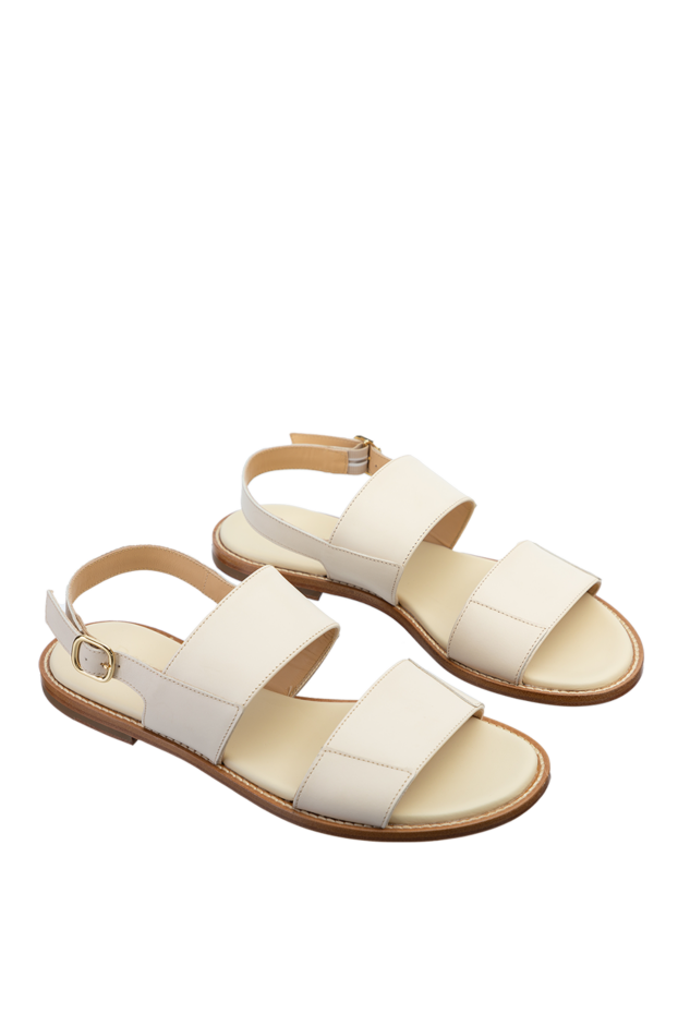 Doucal`s women's leather sandals with straps, beige 157605 - photo 3