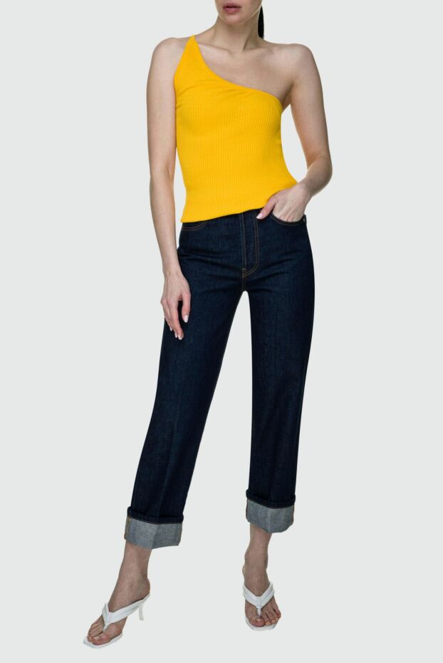 Erika Cavallini woman women's yellow viscose and polyamide top buy with prices and photos 157636 - photo 2