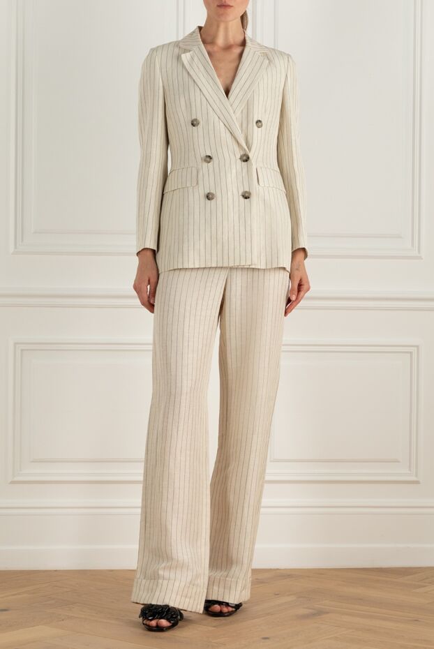 Peserico woman white women's trouser suit made of linen and viscose buy with prices and photos 157646 - photo 2