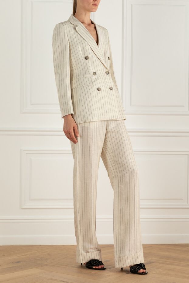 Peserico white linen and viscose pantsuit for women 157646 - photo 3