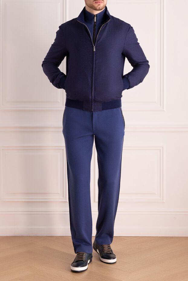 Enrico Mandelli мужские куртка из шёлка и кашемира синяя мужская купить с ценами и фото 157663 - фото 2