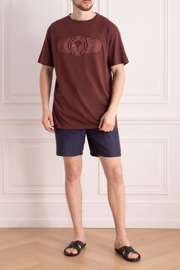 Stefano Ricci burgundy men's designer t-shirt with eagle graphic design (markdown) 195725 - photo 2