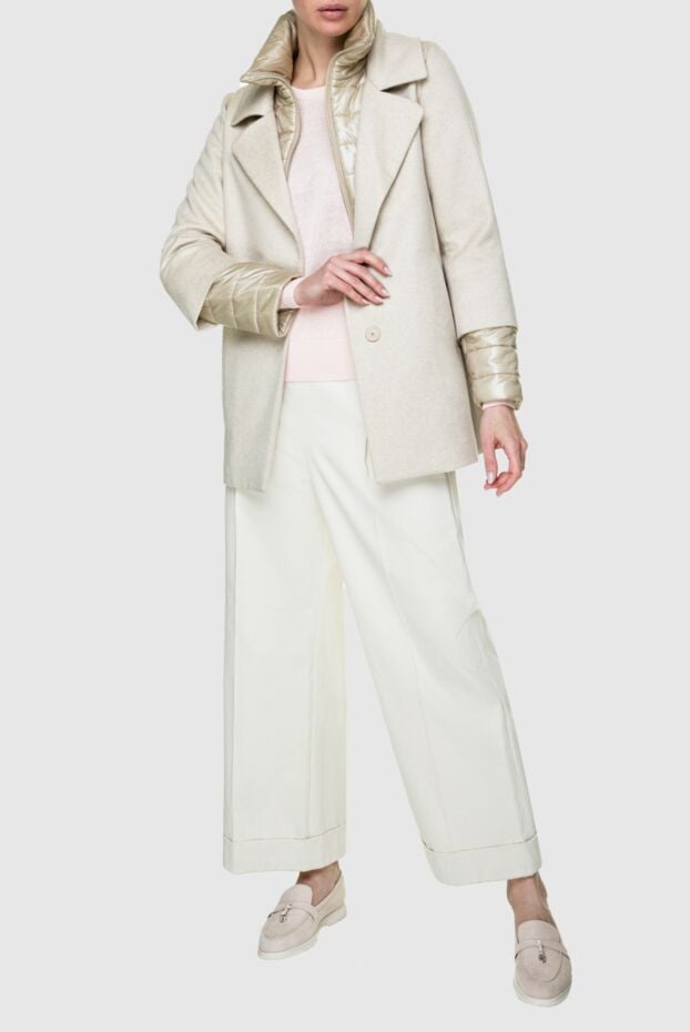 Herno beige cashmere and polyamide coat for women 157796 - photo 2
