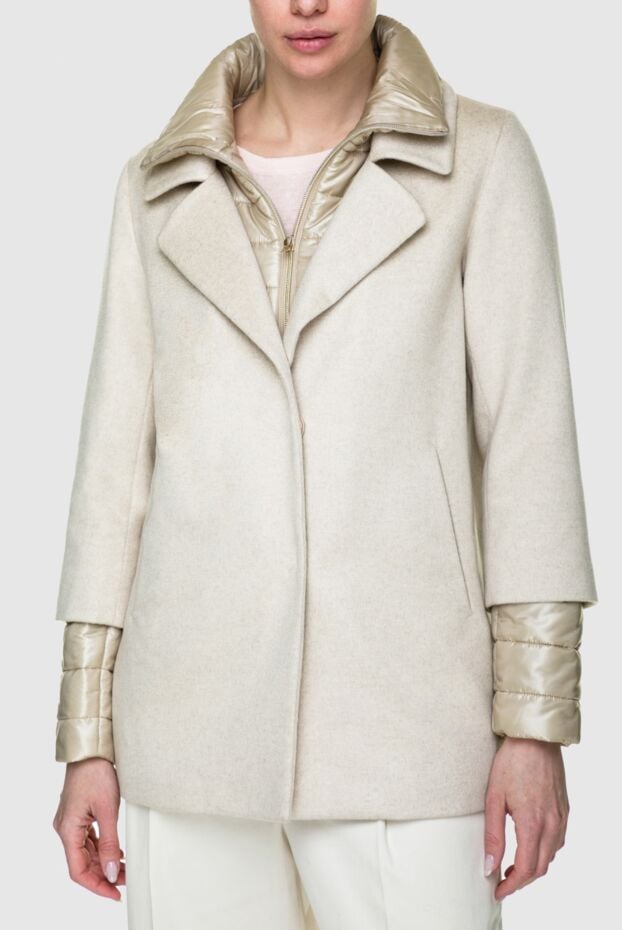 Herno beige cashmere and polyamide coat for women 157796 - photo 3