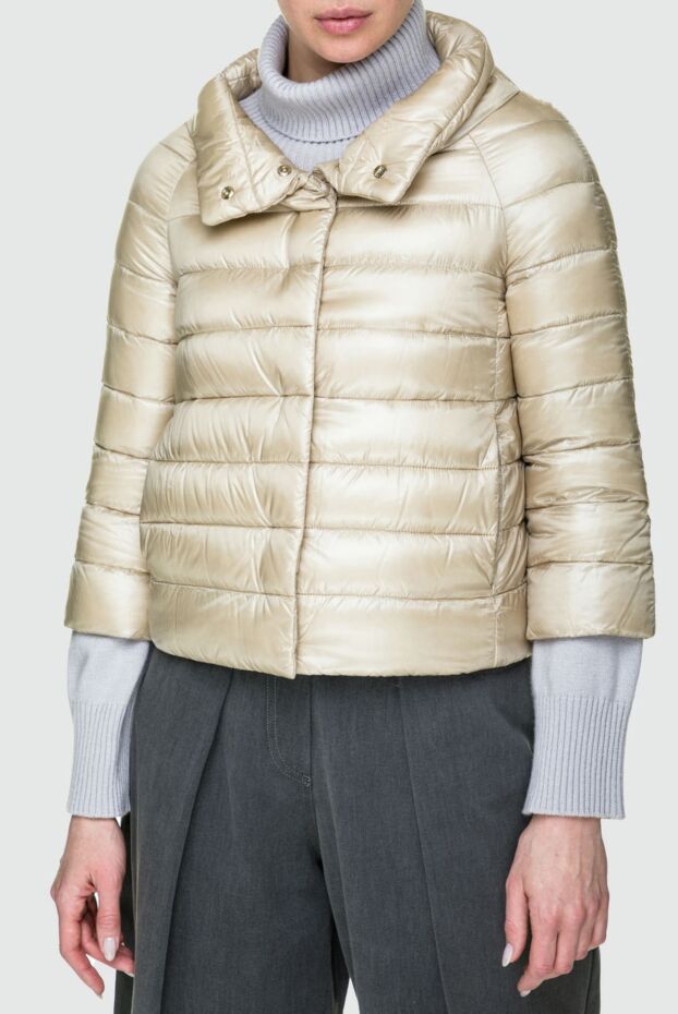 Herno women's cropped down jacket with three-quarter sleeves in a golden shade 157816 - photo 3