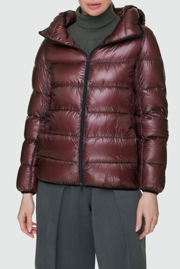 Herno women's burgundy metallic down jacket with high collar 157818 - photo 3