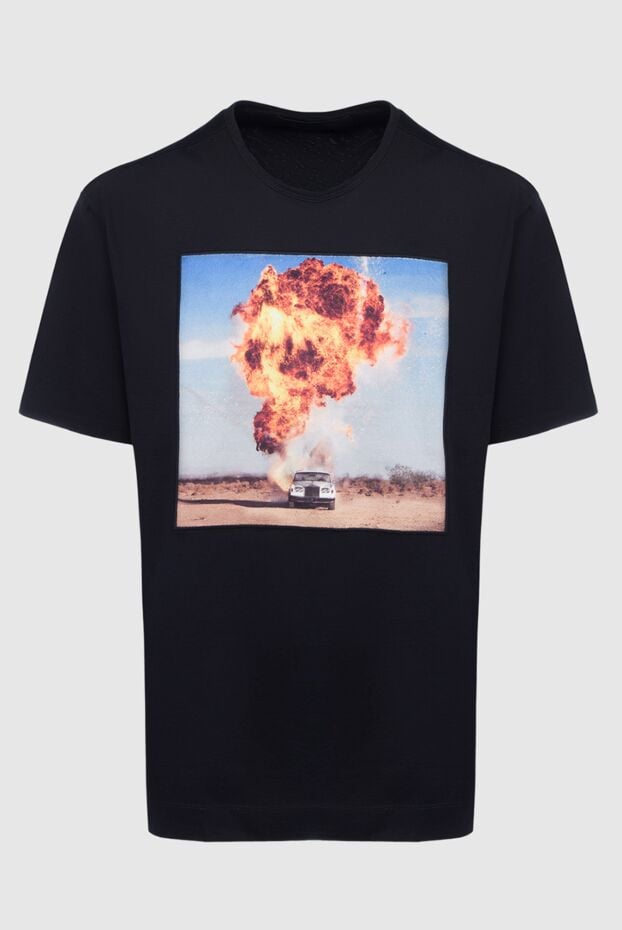 Limitato men's black cotton t-shirt with rolls royce print 157824 - photo 1