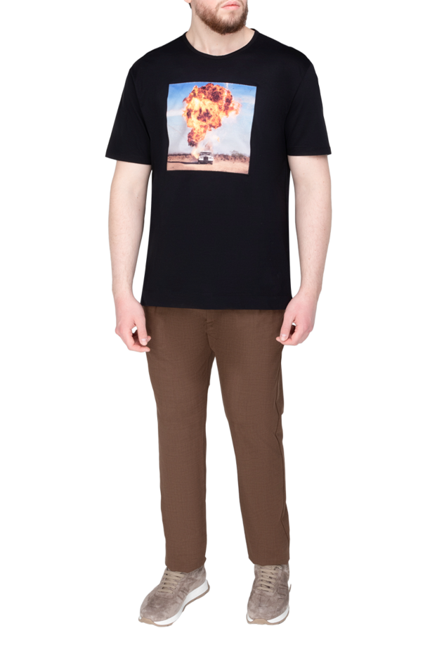 Limitato men's black cotton t-shirt with rolls royce print 157824 - photo 2
