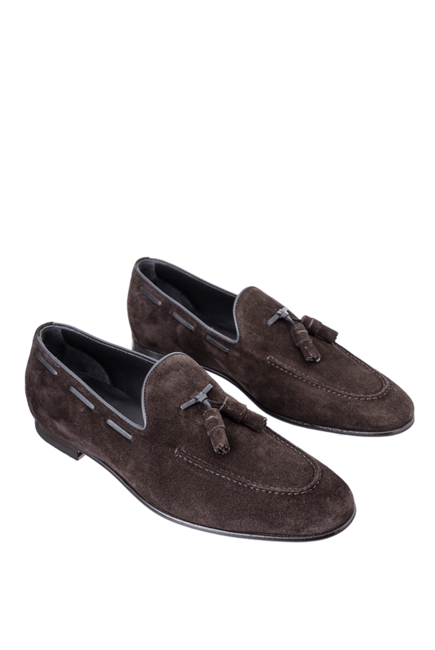 Pellettieri di Parma men's loafers made of chocolate suede with tassels and leather trim 157870 - photo 3