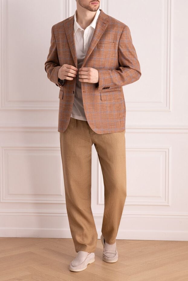 Lubiam summer jacket with a checkered pattern made of a blend of wool, silk and linen 157879 - photo 2