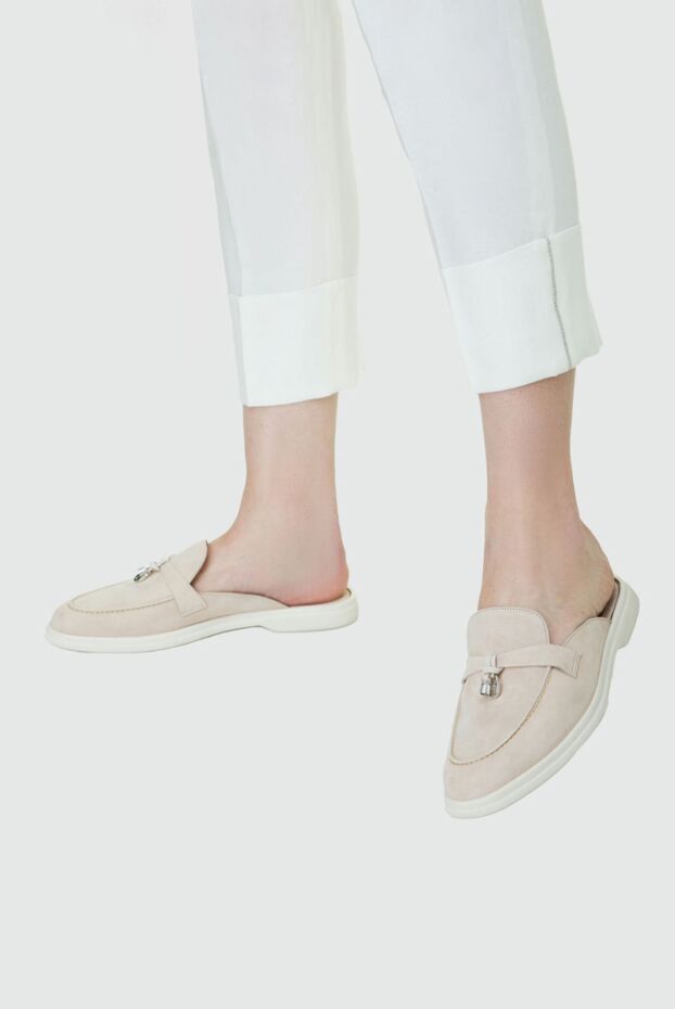 Cesare di Napoli woman beige suede mules for women buy with prices and photos 157881 - photo 2