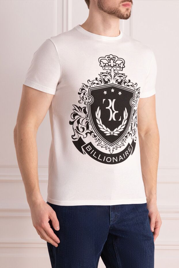 Billionaire white t-shirt with monarchical ornament and contrasting emblem 157886 - photo 3