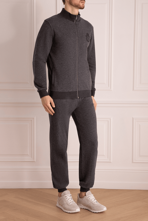 Billionaire men's sports suit made of cotton, cashmere and polyamide gray 157896 - photo 3
