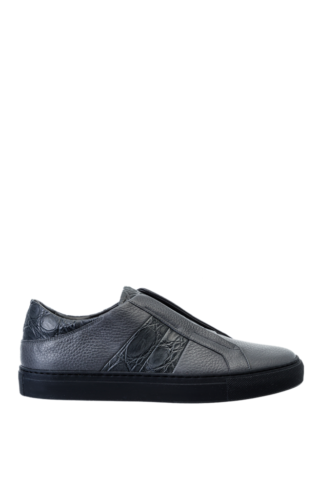 Bontoni crocodile skin sneakers without laces gray 157909 - photo 1