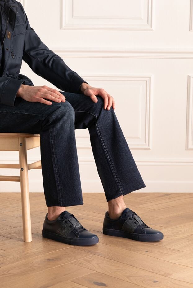 Bontoni crocodile trim sneakers blue 157912 - photo 2