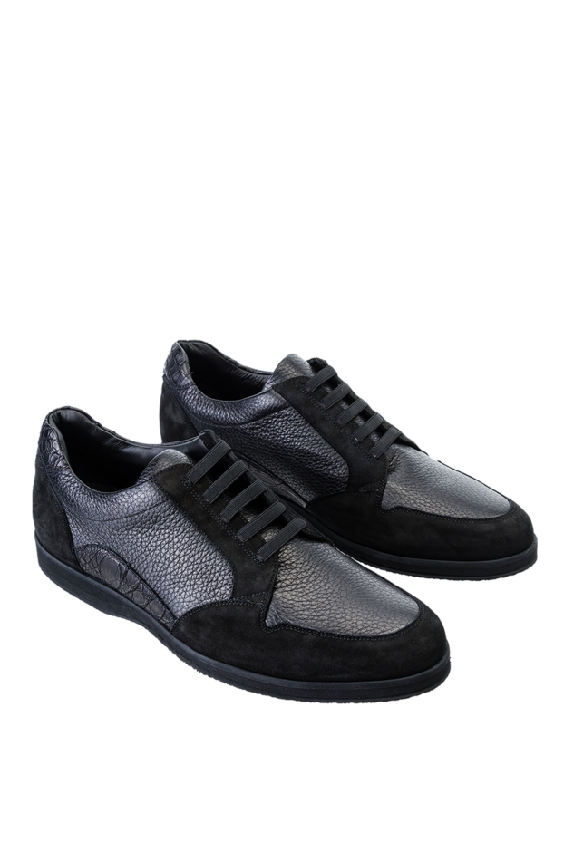 Bontoni black sneakers made of genuine leather and suede 157917 - photo 3