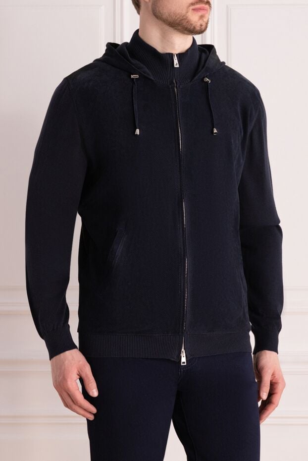 Tombolini blue sports jacket made of genuine suede, cotton and silk (markdown) 196558 - photo 3
