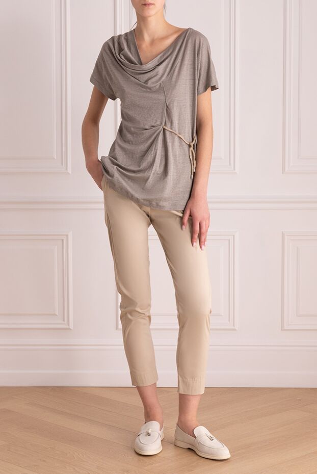 D.Exterior woman beige viscose trousers for women buy with prices and photos 157934 - photo 2