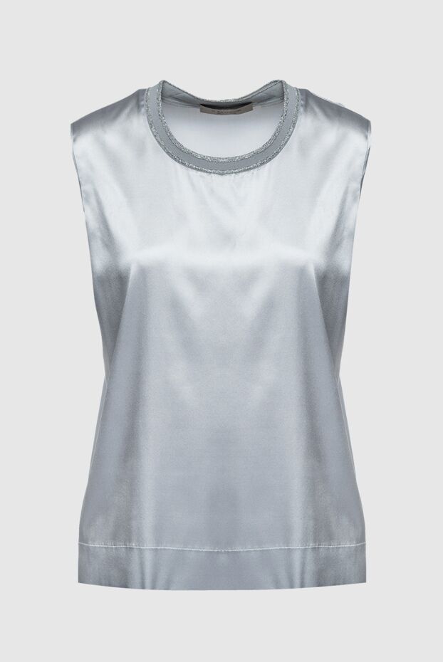 Women's elegant gray satin top (markdown) - photo 1