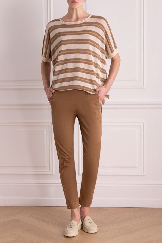 D.Exterior woman brown cotton and elastane trousers for women buy with prices and photos 157949 - photo 2