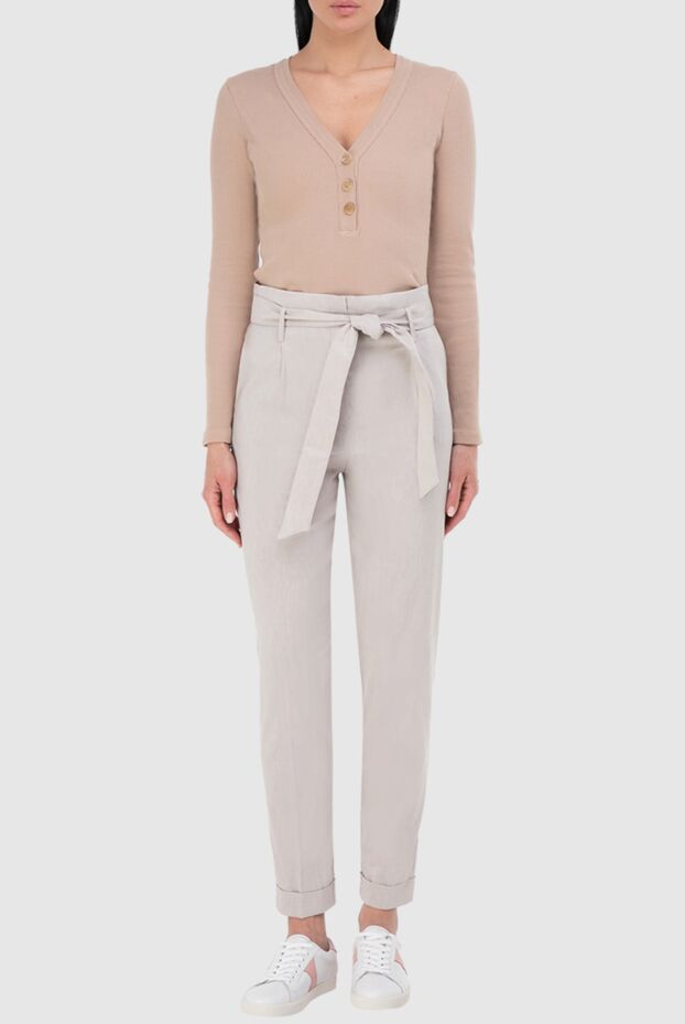 D.Exterior woman gray linen and elastane trousers for women buy with prices and photos 157954 - photo 2