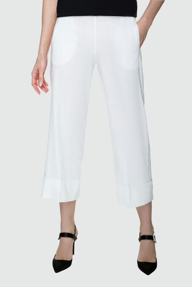 D.Exterior women's cropped pants with cuffs white 157956 - photo 3
