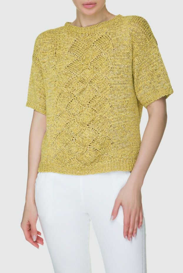 D.Exterior yellow polyester and polyamide jumper for women 157968 - photo 3