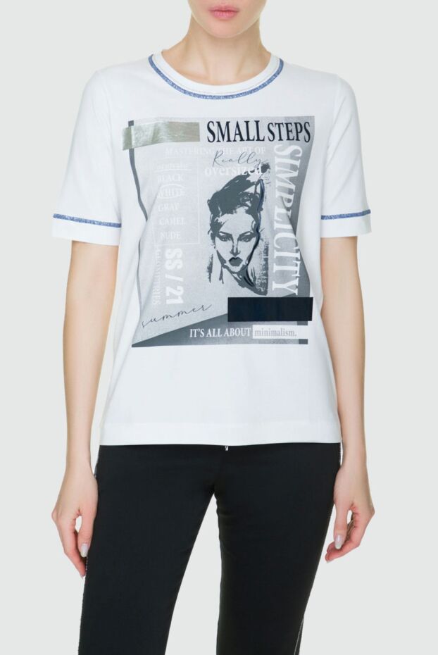 D.Exterior women's white t-shirt with multicolored print 157976 - photo 3