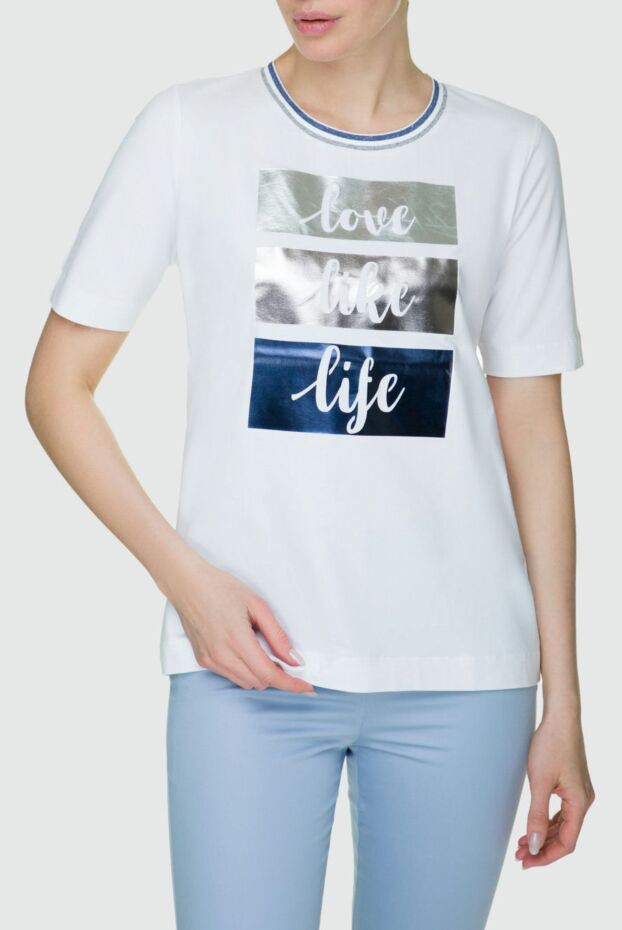 D.Exterior women's white t-shirt with blue writing 157979 - photo 3