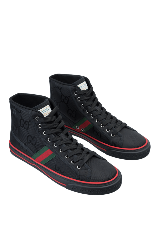 Gucci high-top textile sneakers with monogram and web stripes 158003 - photo 3
