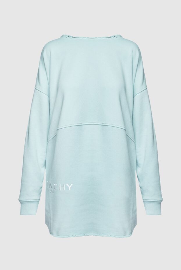 Givenchy blue oversized hoodie with signature embroidery and asymmetrical collar design made of cotton 158024 - photo 1