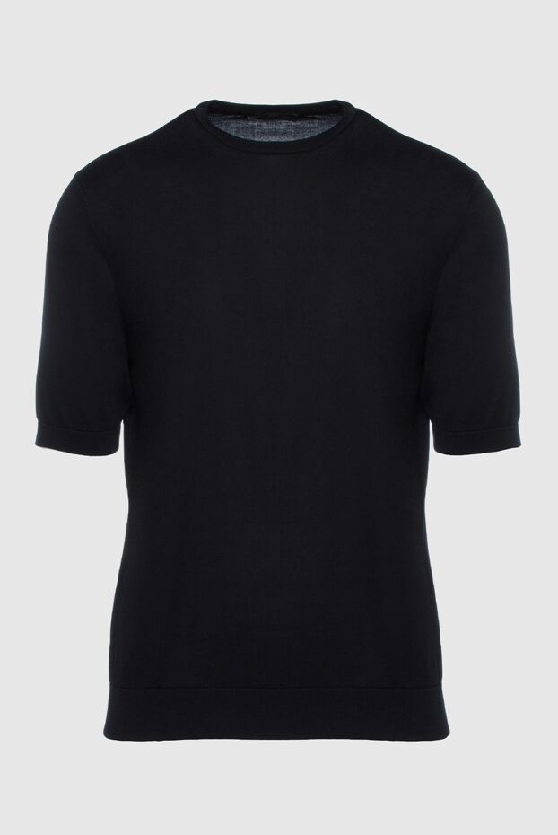 Cesare di Napoli man short sleeve jumper in silk and cotton black for men buy with prices and photos 158052 - photo 1