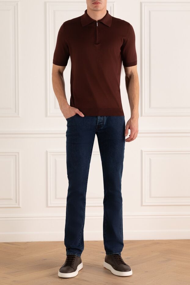 Cesare di Napoli man silk polo burgundy for men buy with prices and photos 158074 - photo 2