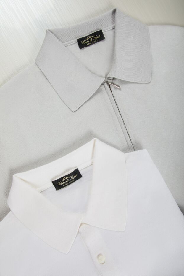 Cesare di Napoli men's light gray cotton jersey polo shirt (markdown) 196495 - photo 2