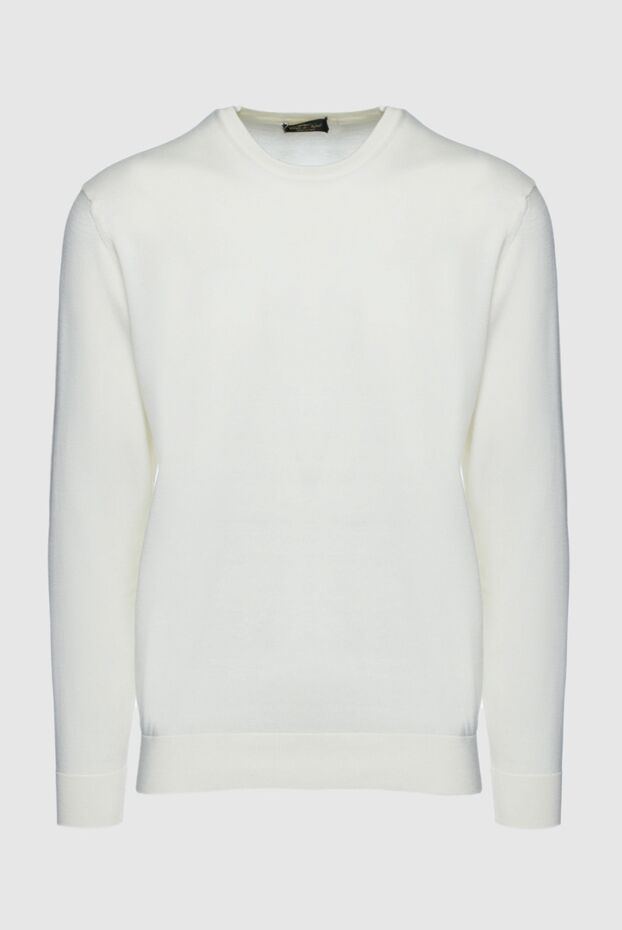 Cesare di Napoli man white silk and cotton jumper for men buy with prices and photos 158108 - photo 1