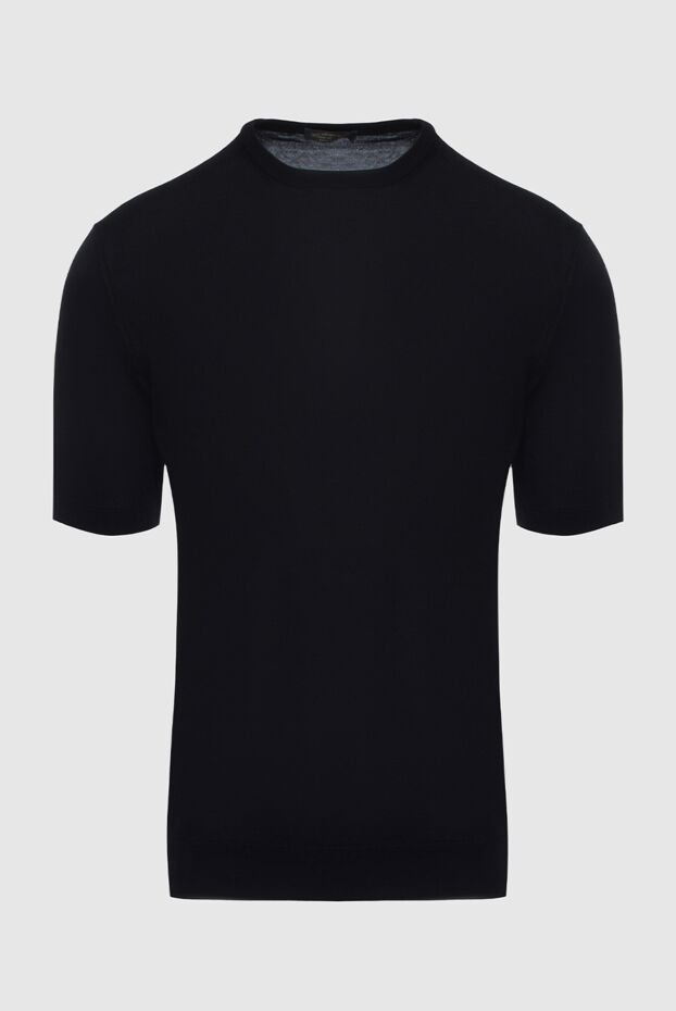 Cesare di Napoli man silk short sleeve jumper black for men buy with prices and photos 158113 - photo 1