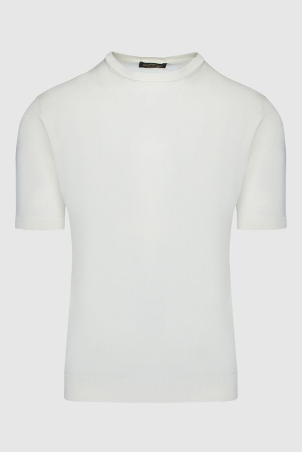 Cesare di Napoli man short sleeve jumper in silk white for men buy with prices and photos 158115 - photo 1