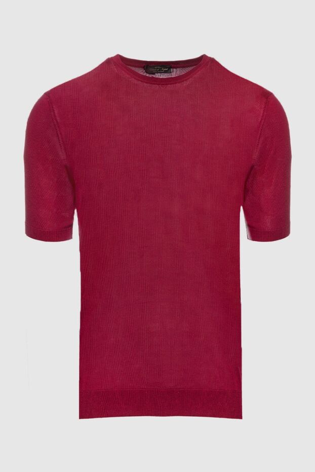 Cesare di Napoli man silk short sleeve jumper burgundy for men buy with prices and photos 158130 - photo 1