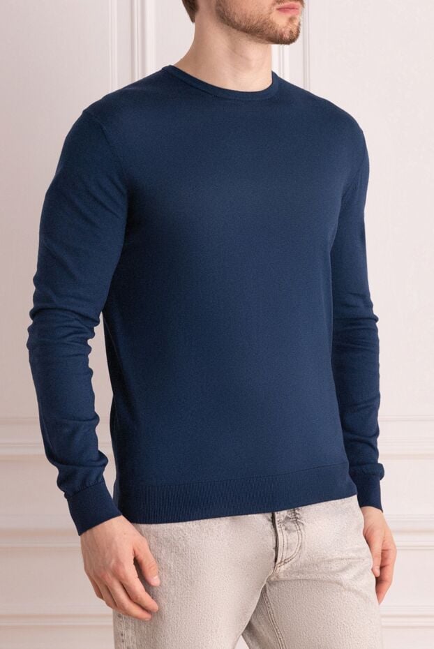Cesare di Napoli dark blue cotton jumper for men (markdown) 197031 - photo 3