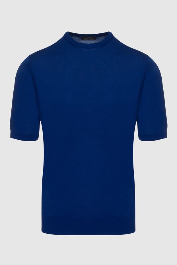 Cesare di Napoli man cotton short sleeve jumper blue for men buy with prices and photos 158147 - photo 1
