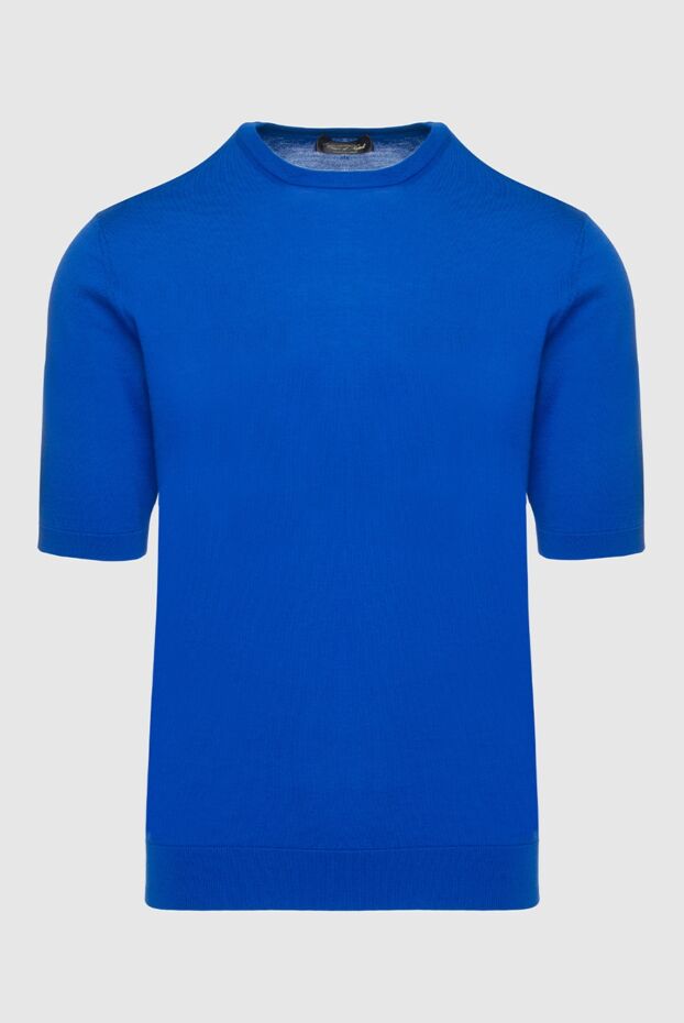 Cesare di Napoli man cotton short sleeve jumper blue for men buy with prices and photos 158148 - photo 1