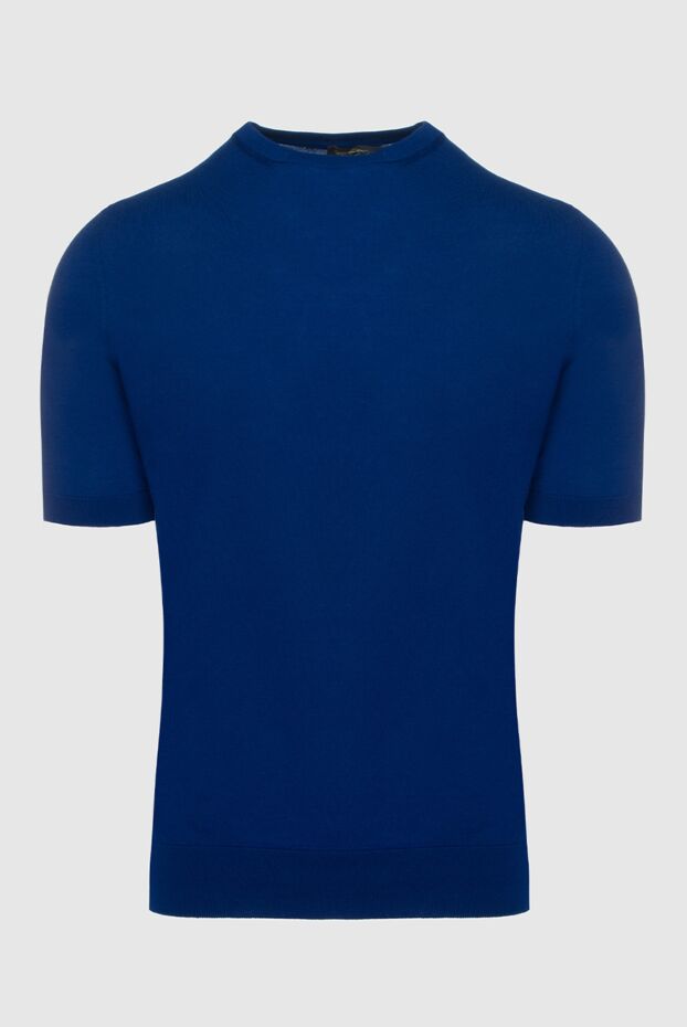 Cesare di Napoli man cotton short sleeve jumper blue for men buy with prices and photos 158150 - photo 1