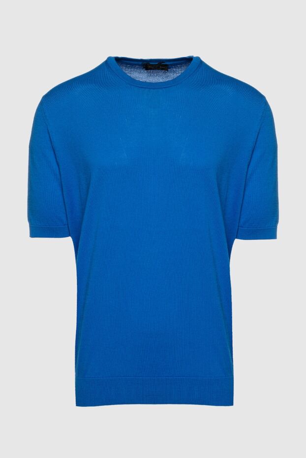 Cesare di Napoli man cotton short sleeve jumper blue for men buy with prices and photos 158153 - photo 1