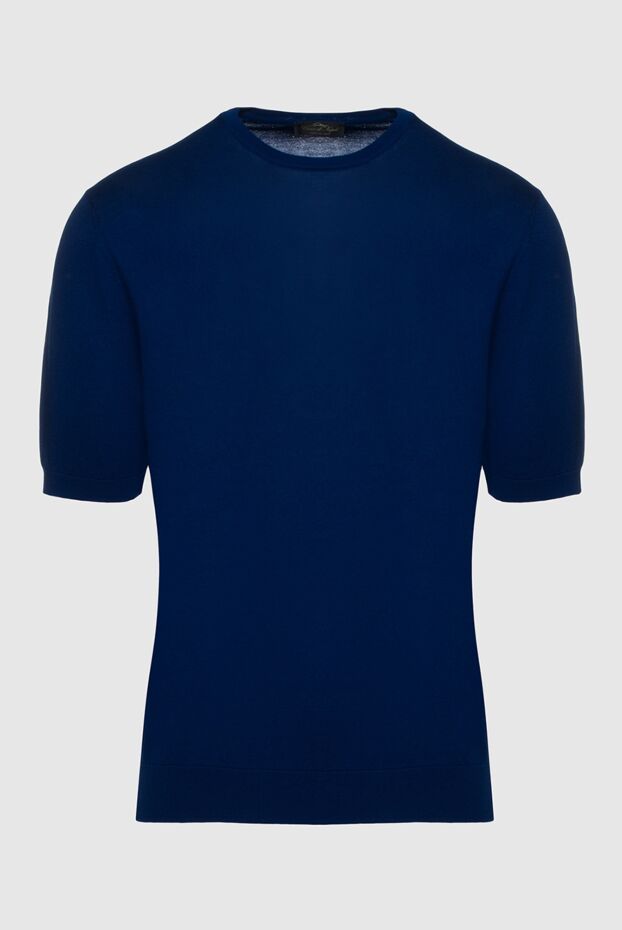 Cesare di Napoli man cotton short sleeve jumper blue for men buy with prices and photos 158154 - photo 1