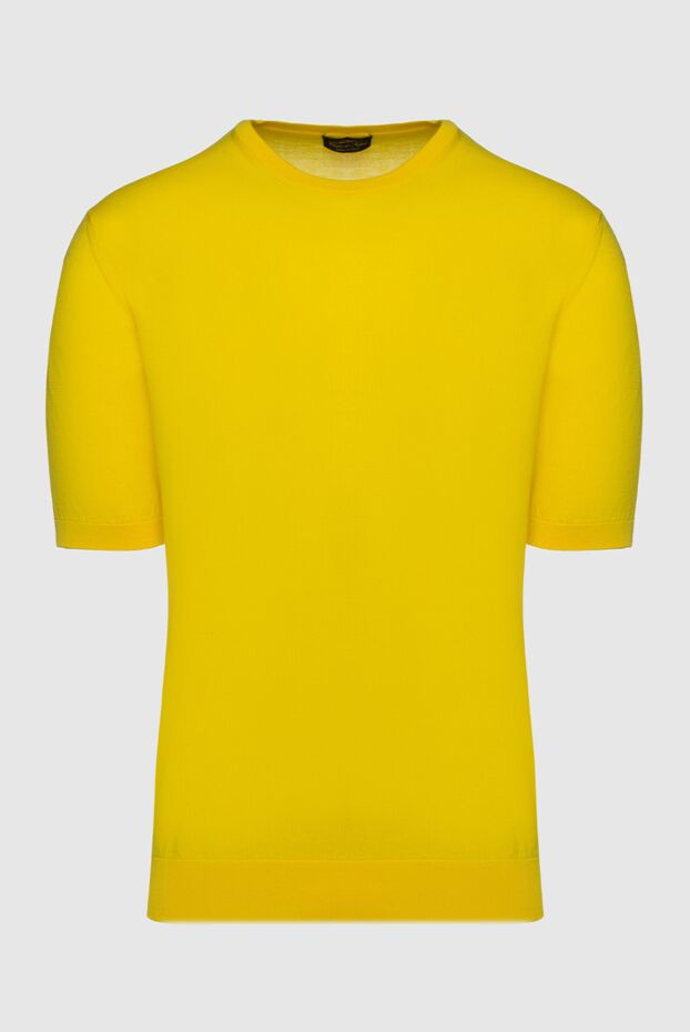 Cesare di Napoli man cotton short sleeve jumper yellow for men buy with prices and photos 158155 - photo 1