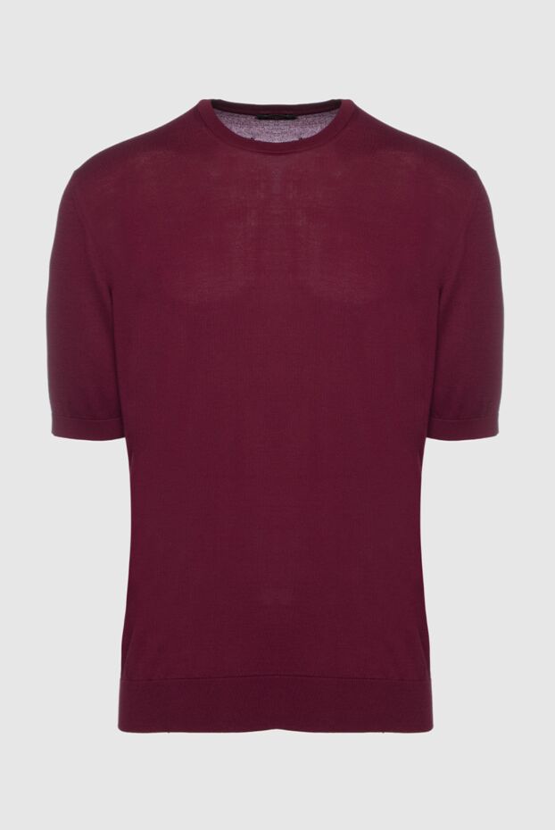 Cesare di Napoli man silk short sleeve jumper burgundy for men buy with prices and photos 158157 - photo 1