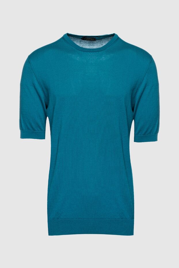 Cesare di Napoli man short sleeve jumper in silk green for men buy with prices and photos 158160 - photo 1